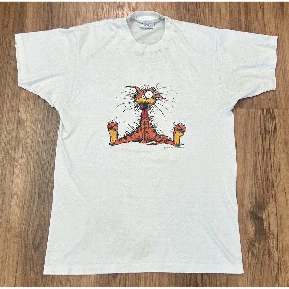 Vintage Bill The Cat T Shirt Mens Large 1984 Comic Art Single Stitch Paper Thin